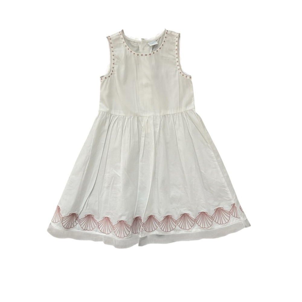 Edgehill Collection White Seashell Embroidered Dress 4T